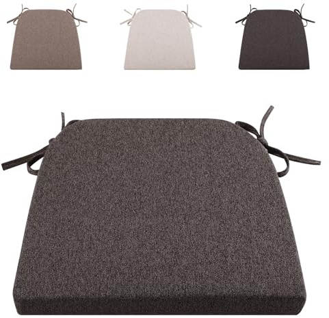 RUIXUAN Stolskudde 43 x 41 cm sittdyna, stoldyna, utomhus, trädgårdsstolkudde, sittdyna, dyna för rottingstolar, utomhus, stolkudde med band (mörkgrå)