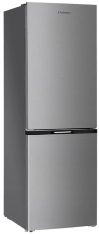 Corberó - Frigorífico Combi 293L | CCH324EX | No Frost | Luz LED | Crisper | Balcones Ajustables | Estantes de Cristal | Hueveras | Cubiteras | 40 Db | Eficiencia Energética E, Plateado