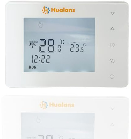 Termostato Ambiente Digitale a Batteria per Caldaia a Gas 2 Fili - Cronotermostato Programmabile da Parete (Batterie Escluso)