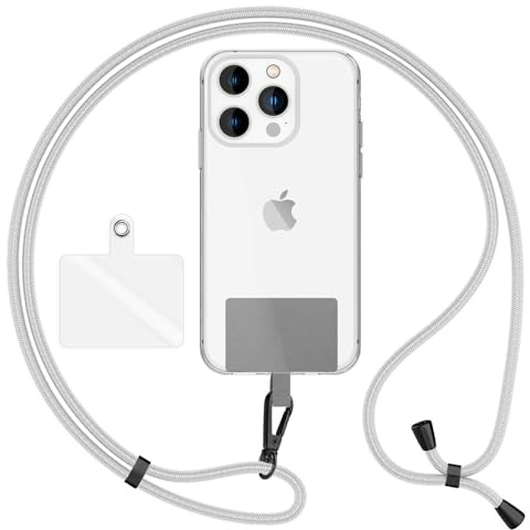 NALIA Universellt Mobilband till Smartphones, Ljusgrå, Matt Svart Metall