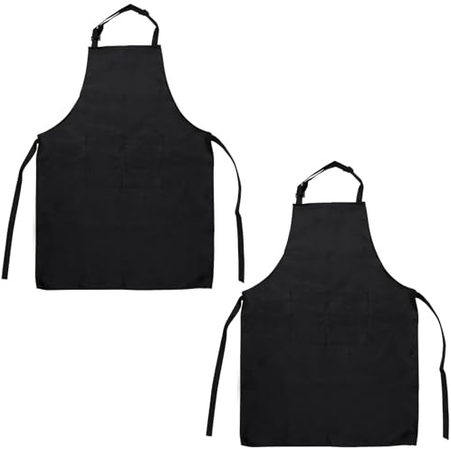 Anrbb Confezione da 2 grembiuli da cucina per uomo e donna, grembiule da cuoco con 2 tasche per cucinare, cuocere al forno, dipingere e lavori domestici, nero