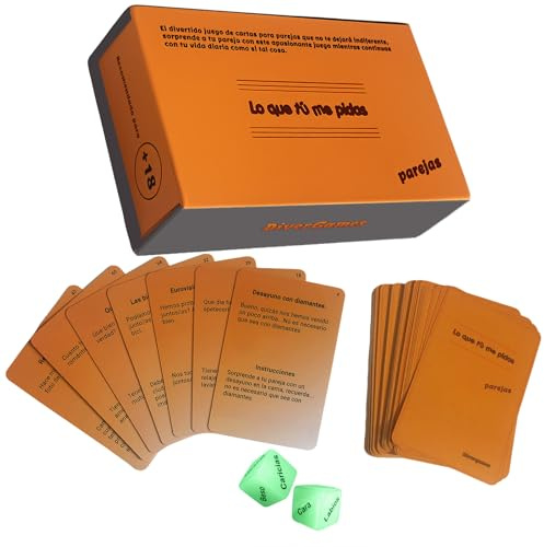DiverGames Juego Parejas Adultos, Original Juego de Cartas divertidísimo, Cartas Atrevidas, Tiernas y Divertidas Incluye Regalo