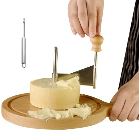 Rizador De Queso,Acero Inoxidable Con Quitacorazón,Rallador De Queso Con Base De Madera | Para Cortes En Forma De Rosa Horneado Cocina Hogar Restaurante Cafetería