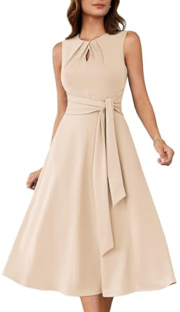 GRACE KARIN Abito Midi da Donna Abito da Cocktail Formale con Cintura