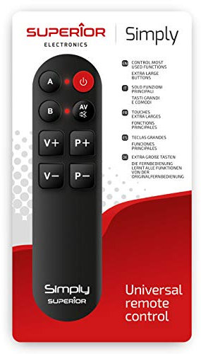 Superior Electronics Simply SUPTLB001, Télécommande Universelle avec Fonction d'apprentissage Noir pour 2 appareils