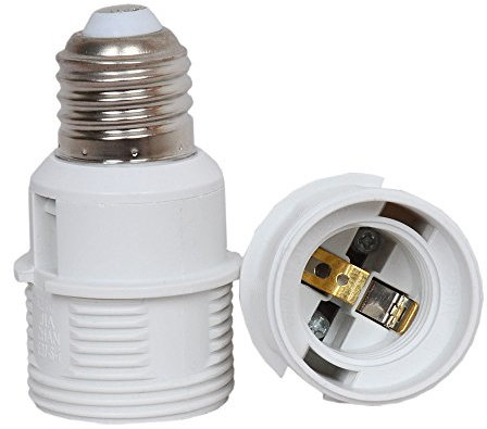 E26 auf E26 Fassungsverlängerung, FINELED E27/E26 auf E27/E26 Lampenfassungsadapter mit Lampenschirmring (6er-Pack)