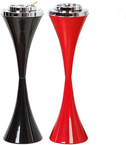 Modern Aschenbecher mit Standfuß Garten Ascher Freistehend Standaschenbecher Standascher Zigarettenschachtel Drinnen Nutzbar (Schwarz)