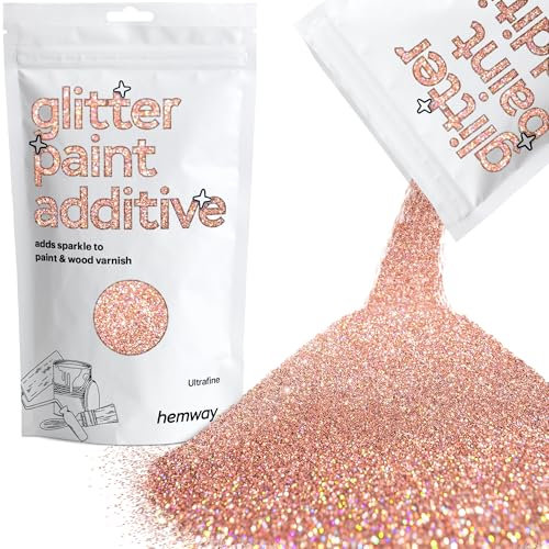 Rose Gold Holographic Glitter Paint Additive Ultrafine 100g for Adding Sparkle to Paints & Varnish | Paint Walls Sparkly Add to Emulsion, Acrylic or Lacquer Indoor | Hemway