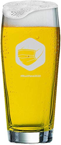 MeinGlas GmbH Vaso de cerveza con grabado de [nombre] + logotipo, 0,5 litros de cerveza Willi con diseño (Corona) y un nombre de su elección como grabado (motivo 18)