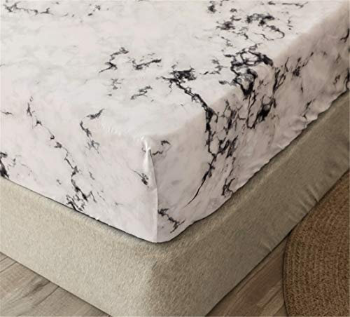 Chickw1 Geometrie Drucken Spannbetttuch für Boxspringbett, Rutschfestem Spannbettlaken Mikrofaser Matratzenschoner bis 30cm Hohe für Matratzen in Vielen Größen (Marmor,180x200x30cm)