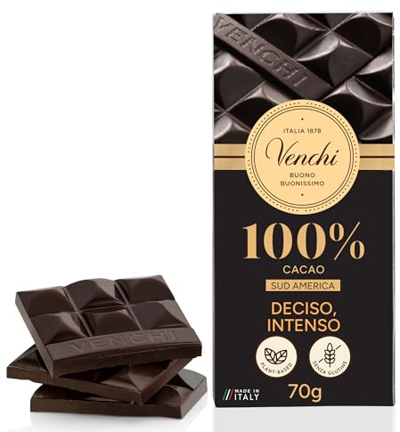 Venchi - Tafel Schokolade Südamerika 100%, 70 g - mit ausgewählten Kakaomischungen - Glutenfrei - Vegan