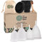 The Eco Era Menstruationstassen-Set Größe S+L, mit je 2 Menstruationstassen (soft & normal) in Größe L+S, eine Sterilisationstasse, eine Baumwolltasche und eine Bambusbürste - 6 Tlg. Set