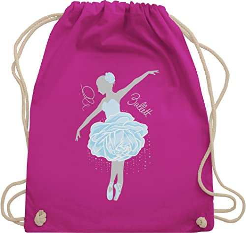 Turnbeutel Rucksack - Tanzen Geschenk - Ballerina - grau/blau - Unisize - Fuchsia - kinderturnbeutel dance ballett beutel sport tasche kinder tanz sportbeutel damen mit spruch tanzsport stoffbeutel