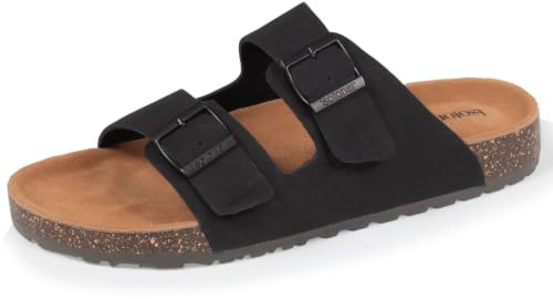 Isotoner Sandales femme à doubles brides ultra confortables, semelle intérieure cuir