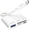 JSAUX USB C SD Kartenleser mit USB 3.0 Port & Ladeanschluss | 4-in-1 Micro SD Card Reader | Kompatibel mit iPhone 16/16 Pro Max/ 16 Pro/16 Plus, iPad Pro, MacBook Pro/Air, Galaxy S8 auf S24 -Weiß