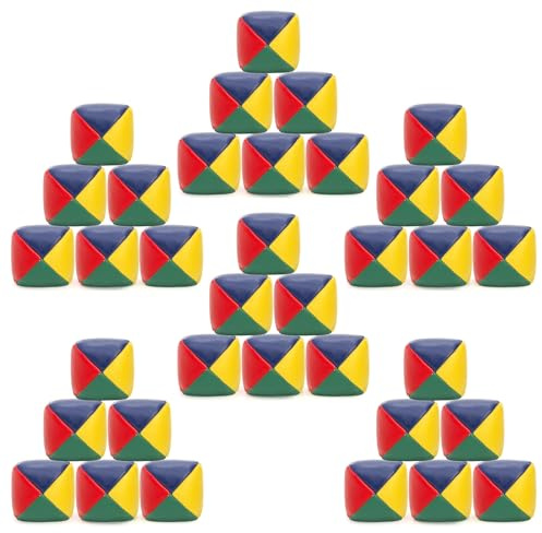 Lawei 36 Pack Jonglierbälle für Anfänger, Ø 50 mm Weiche und haltbare Jonglierbälle Kit, Bunte Mini Juggling Balls Bulk für Jongleure, Kinder und Erwachsene