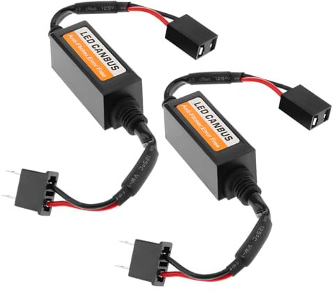 CGEAMDY 2 Pièces Décodeurs De Résistance D'ampoules De Voiture, Anti-Scintillement Harnais Décodeur, Résistance Avertissement DE Scintillement D'ampoule Phare LED EMC Décodeur D'annulation(H7)