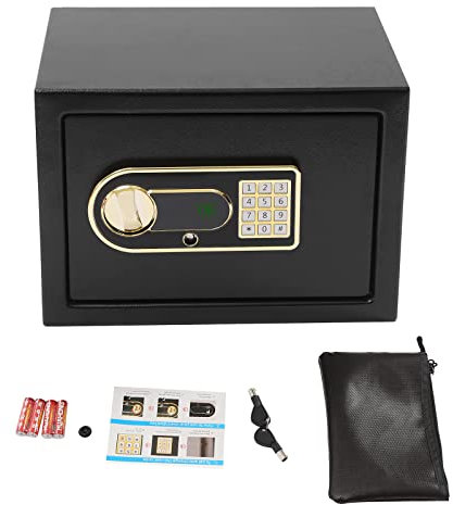 Tresor Feuerfest mit Feuerfest Wasserdicht Geldtasche Digitaler Heimtresor Wandtresor Möbeltresor für Munition Waffen Bargeld Schmuck A4 Dokumente Medikamente (22L)