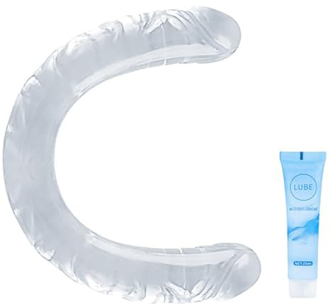 17in Lover Luxe Double-Ended Dildo Waterproof Jelly Double Dongs Realistic Dildo Penis Cock Anal Butt Plug Massager G-Spot Stimulation Orgasmic Adult Sex Toys for Women Men Couples - transparen - XL