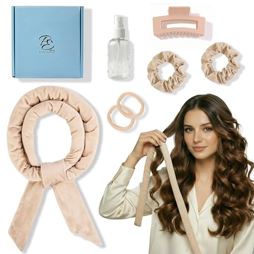 PURESSENSE Beauty Bigoudis de nuit pour boucles sans chaleur – Heatless Curls Band – Kit de nouilles pour cheveux sans chaleur Overnight Curls & Blowout Hair – Ruban à friser pour grandes boucles