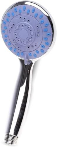 PARENCE.- Soffione doccia a 3 getti - Soffione universale cromato - Doccetta classica a 3 modalità facile da usare - Centro blu o bianco