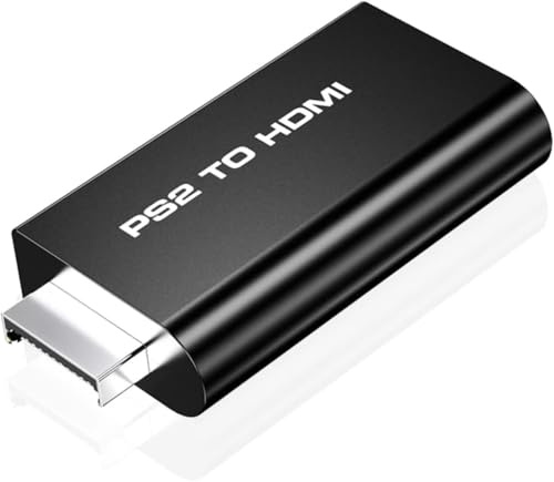 SZJUNXIAO PS2 till HDMI-omvandlare ps2 till HDMI-adapter PlayStation 2 till Hfödelsedagskalas omvandlare med 3,5 mm hörlurar, ljudutgång för Ps2 HDTV-bildskärmsprojektor