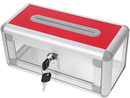 COHEALI Porte-Cartes de Visite de Bureau Transparent avec Serrure Boîte à Cartes Multifonctionnelle Grosse Capacité pour Rangement et Urne Étui Robuste pour Salons Professionnels et