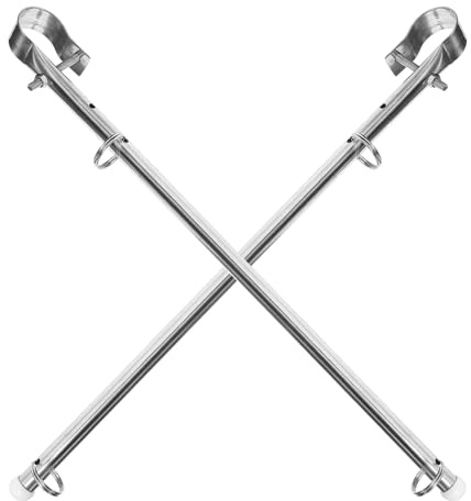 MUSISALY Support de Mât de Pavillon en Acier Inoxydable 2 Pièces Tige Amovible pour Yacht et Bateau Accessoires Nautiques Robustes pour Fixation sur Rail pour Voilier et Bateau de Pêche