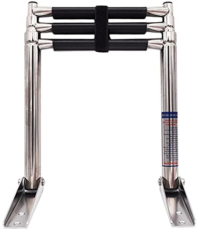 KAOLALI Scala Telescopica per Imbarcazioni in Acciaio Inox, Scaletta per Barche e Yacht, Capacità di Carico 150KG, Pieghevole a 3 Gradini