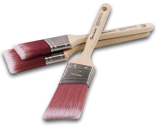 ROLLINGDOG Winkelförmiges Malpinsel Set 3-teiliges Flachpinsel Set (3,8 cm, 5,1 cm, 6,3 cm) für präzises Einschneiden und andere Detailarbeiten