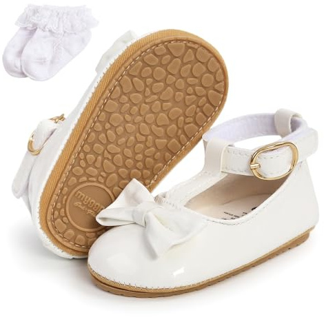 Sehfupoye Chaussures de Princesse pour bébés Filles Chaussures de Marche pour bébés de 6 à 12 Mois avec Chaussette