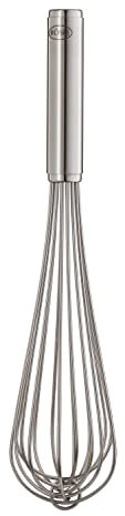 RÖSLE Rührbesen Classic, hochwertiges Rührgerät mit stabilem Rundgriff für Gastronomie, Edelstahl 18/10, spülmaschinengeeignet, Länge 45 cm, Silberfarben