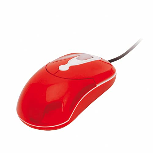 Mouse Ottico con Filo Usb Ergonomico per PC Computer Laptop Gaming Notebook Luce (ROSSO)