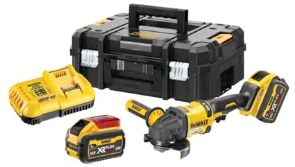 DEWALT DCG418X2-QW - Grinder angolare, 125 mm, 54 V, FV, 2 x 9 Ah, colore: Nero/Giallo