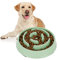 Relaxdays Anti Schling Napf, Futternapf für Hunde, Tiernapf 400 ml, langsames Fressen, Hundenapf spülmaschinenfest, grün, Kunststoff, 5 x 21 x 21 cm
