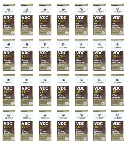 Venessa VDC 15 Trinkschokolade 30 x 1kg in Aromaschutzbeutel - 15% Premium Kakao und Milchanteil, Kakaopulver für cremige heiße Schokolade, leicht süß, angenehm mit feiner Kakaonote