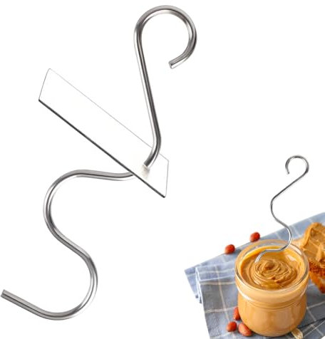 Peanut Butter Stirrer and Scraper,Stainless Steel Peanuts ButterStirrer,Peanutbutter Mixer,Peanut Butters Stirrer Hand Mixer for Kitchen Tools Various Nut Butters,Jams,Chocolate