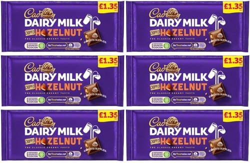 Chocolate Bundle Dairy Milk Chopped Nut Chocolate Bar PMP 95g (6 x 95g) Milk chocolate with chopped hazelnuts | Delightful Treats | Gift for All Occasions By Experts Supplies