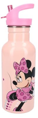 My sweety pop - Gourde Minnie rose pour enfant - Acier Inoxydable - Crèche - Maternelle - Ecole - Vacances - Repas - 22 cm - 500 ml - Hydratation - Idée Cadeau - Bouteille (Minnie Mouse - Rose/Pêche)
