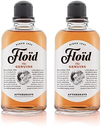 Floid After shave Lotion The Genuine (400ml), bálsamo barba con mentol refrescante, tónico facial que reequilibra, regenera y reduce la irritación (Paquete de 2)