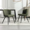 chairus PU Leder 2er Set Küchenstühle Esszimmerstühle für Wohnzimmer Moderne Akzentstühle mit Metallbeinen für Küchen (Grün)