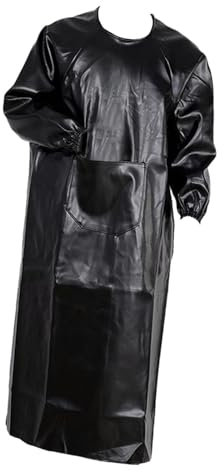 KiBcsLic Grembiule Da Saldatura con Tasca per Fabbri E Saldatori, Nero