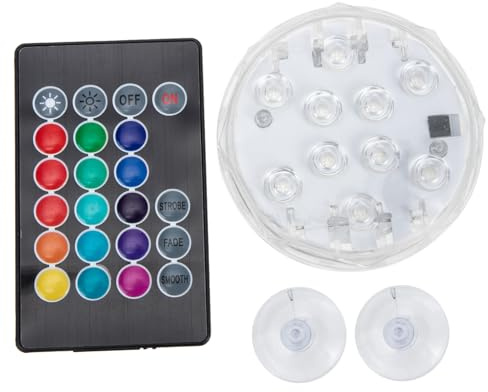 Milisten Submersible LED Diving Light with Remote Control Underwater Lamp for Above Ground Pools and Aquariums RGB Colors Bright Decorative Lighting with Suction Cup Mount