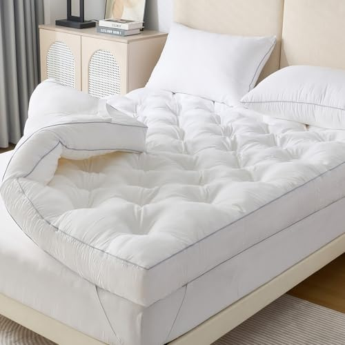 SHOUREN 5 Inch Memory Foam Mattress Topper Queen for Back Pain Relief, Extra Thick Gel Memory Foam Bed Topper, Soft Fluffy Supportive Pressure Relief Mattress Pad, 80x60