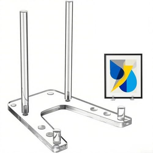 Espositore regolabile in acrilico trasparente da 15,2 cm, con bordi lucidi e aste di sicurezza per piatti, foto, opere d'arte e menù