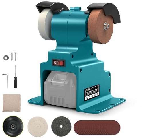 Mini-bandslip för Makita 18 V, 300 W elektrisk bandslipmaskin, gör-det-själv-polerslipmaskin med 68 mm ø, stabil maskinfot, slipskiva och polerskiva för polering av trä (utan batteri)