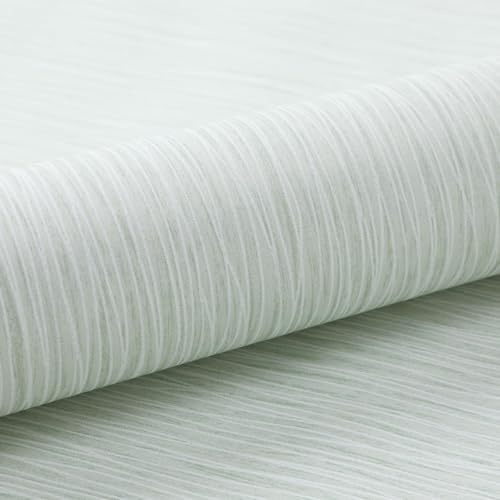 Anttyscar Striped Wallpaper - Modern 3D Embossed Light Green Mix Plain Thick Textured Wallpaper for Bedroom, Living Room, Hallway