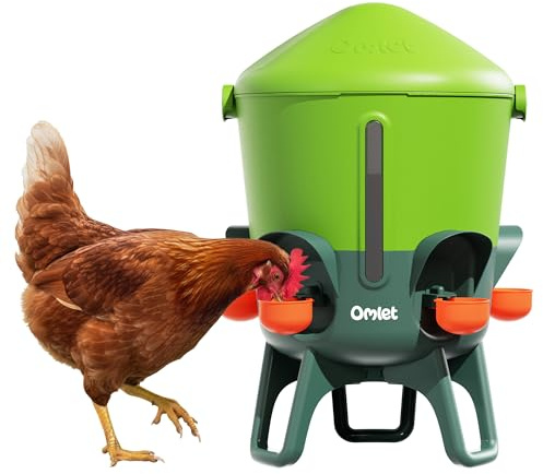 Omlet Bebedero aislado para pollos, 11 litros, dispensador automático de agua para pollos, sin BPA, tapa abovedada antiroost, incluye 5 tazas y tetinas, verde (Eglu Green)