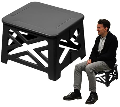 Toilette da campeggio portatile, vasino da viaggio all'aperto, sgabello pieghevole da 100 kg con coperchio sicuro, sedia da bagno resistente, toilette per auto per adulti con design compatto, attrezza