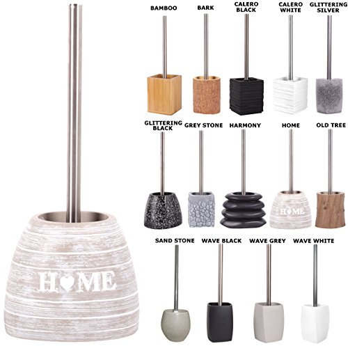 Sanilo Brosse WC et Porte Brosse, Grande sélection de balayettes de Toilette, Manche en Acier Inoxydable, avec tête de Brosse remplaçable, Facile d'entretien (Home)